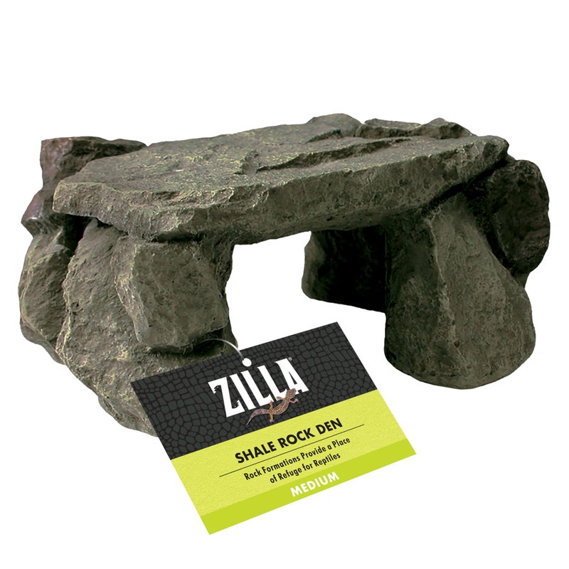 Zilla Pet Reptile Terrarium Shale Rock Den DÃ©cor, Basking Rock and Hide for Bearded Dragons and Other Reptiles, Medium - Image 1